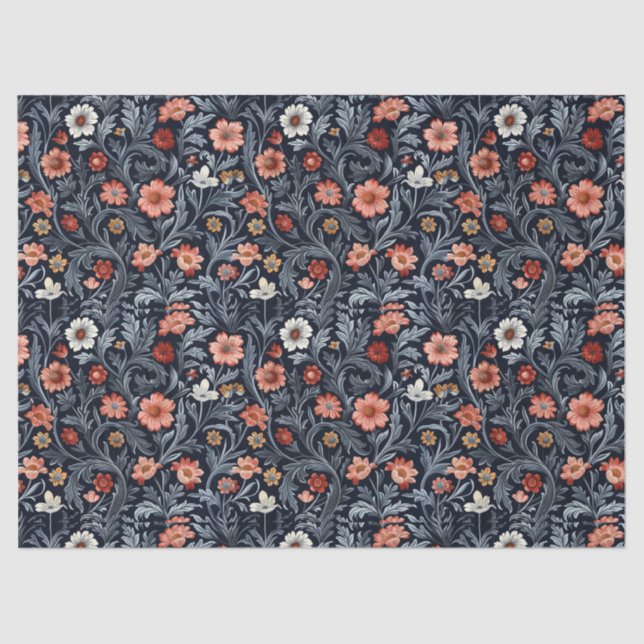 William Morris inspiriert Rosa-Rosa Seidenpapier (Vorderseite)