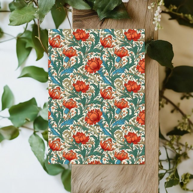 William Morris inspiriert Terracotta Pastellgrün Seidenpapier (William Morris inspired terracotta pastel green Tissue Paper)
