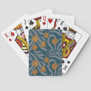 William Morris Inspirierte Dark Floral Pattern Spielkarten