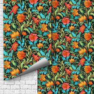William Morris inspirierte farbenfrohe, lebendige Tapete