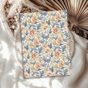 William Morris inspirierte hellrosa Elfenbeincreme Seidenpapier
