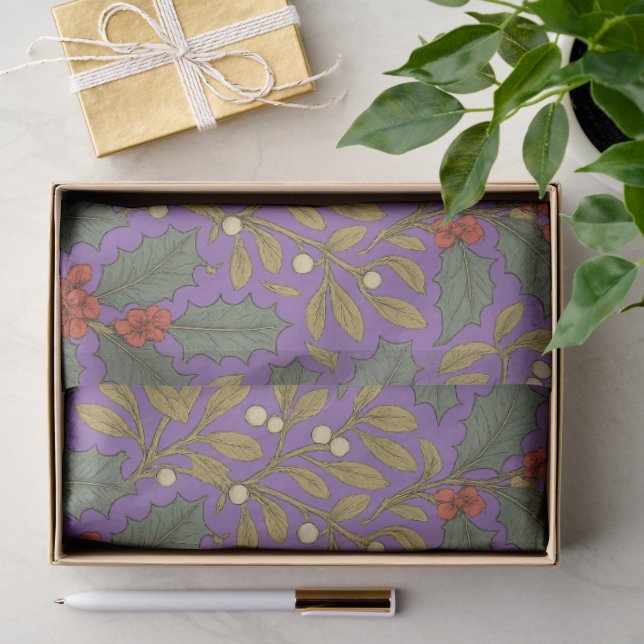 William Morris Inspirierte Holly & Mistletoe Seidenpapier (Geschenk)