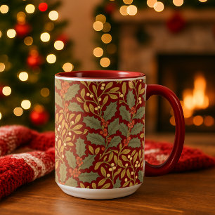 William Morris Inspirierte Holly & Mistletoe Tasse