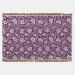 William Morris Inspirierte Lila Blumenmuster Decke
