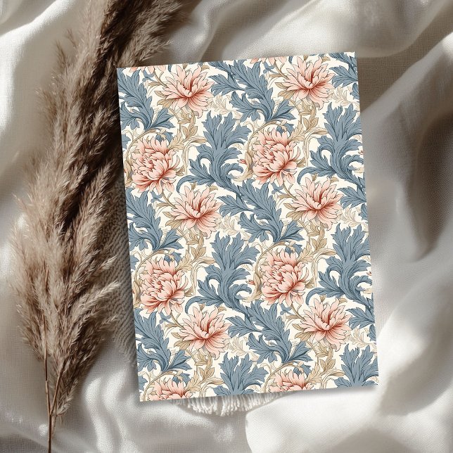 William Morris inspirierte pastellblau, blass pink Seidenpapier (William Morris inspired pastel blue pale pink Tissue Paper)