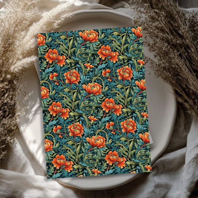 William Morris inspirierte Terracotta-Dusty Green Seidenpapier (William Morris inspired terracotta dusty green Tissue Paper)
