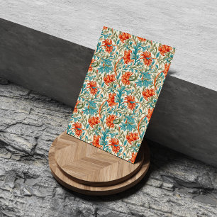 William Morris inspirierte Terracotta Pastellblau Seidenpapier