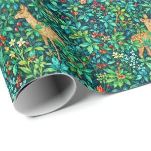 William Morris inspirierter Waldhirsch Geschenkpapier