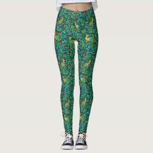 William Morris inspirierter Waldhirsch Leggings