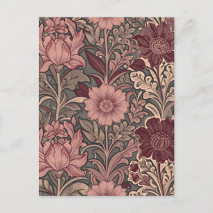 William Morris inspiriertes Blumenmuster Postkarte