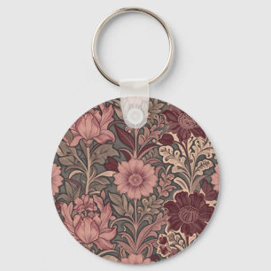 William Morris inspiriertes Blumenmuster Schlüsselanhänger