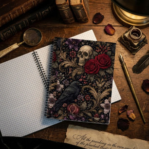 William Morris inspiriertes Muster gotische Schäde Notizbuch