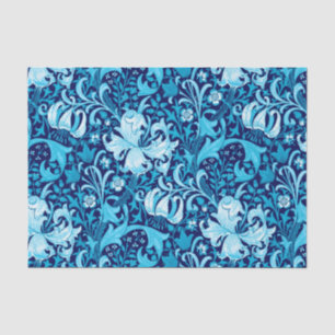 William Morris-Iris und Lilie, Indigo-Blau Seidenpapier