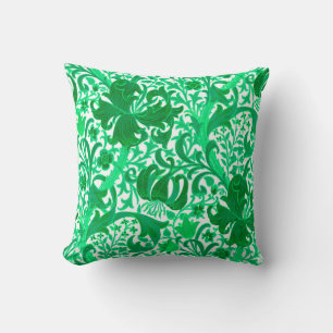 William Morris Iris und Lilie, Jade Grün Kissen