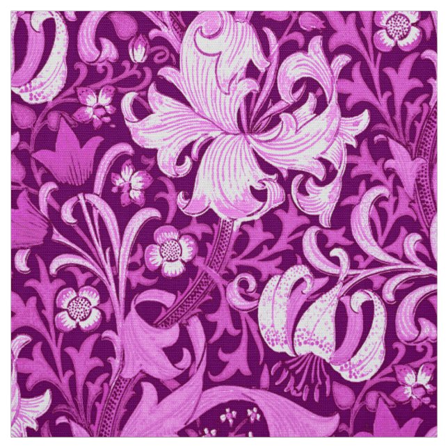 William Morris Iris und Lily, Amethyst Lila Stoff (Muster)