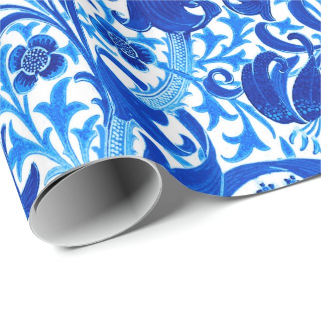William Morris Iris und Lily, Cobalt Blue Geschenkpapier (Rolleneckpunkt)