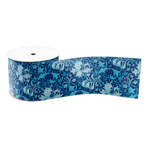 William Morris Iris und Lily, Indigo Blue & White Ripsband