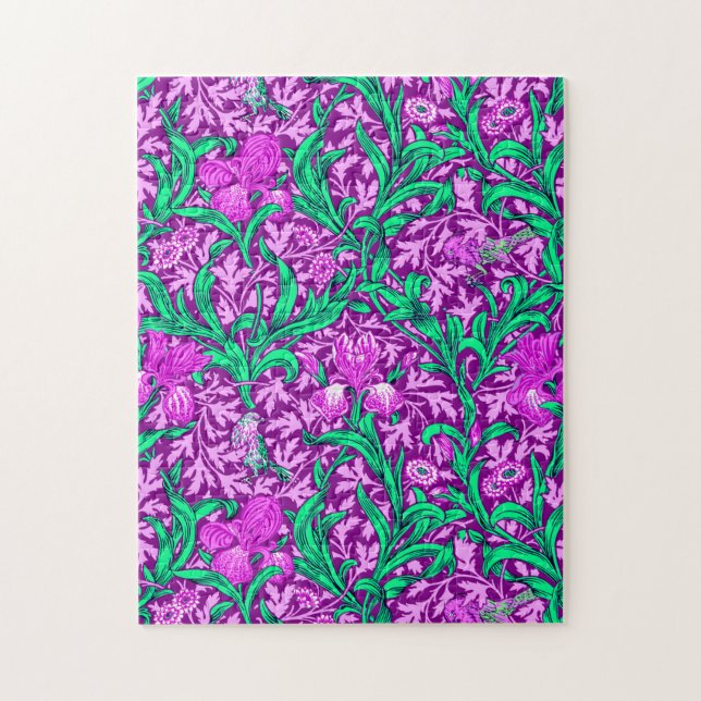 William Morris Irises, Amethyst Lila (Vertikal)