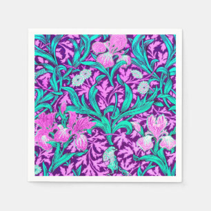 William Morris Irises, Amethyst Lila Serviette
