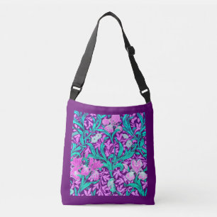 William Morris Irises, Amethyst Lila Tragetaschen Mit Langen Trägern