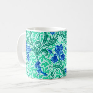 William Morris Irises, Cobalt Blue, Aqua und Aquam Kaffeetasse