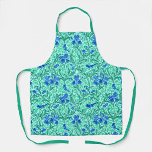 William Morris Irises, Cobalt Blue, Aqua und Aquam Schürze