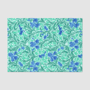 William Morris Irises, Cobalt Blue, Aqua und Aquam Seidenpapier
