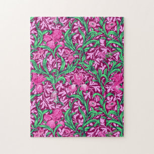 William Morris Irises, Fuchsia Pink und Wein