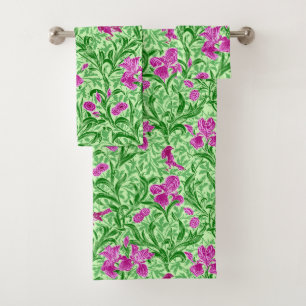 William Morris Irises, Green, Magenta et Orchid