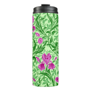 William Morris Irises, Green, Magenta und Orchid Thermosbecher