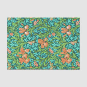 William Morris Irises, Orange und Türkis Seidenpapier