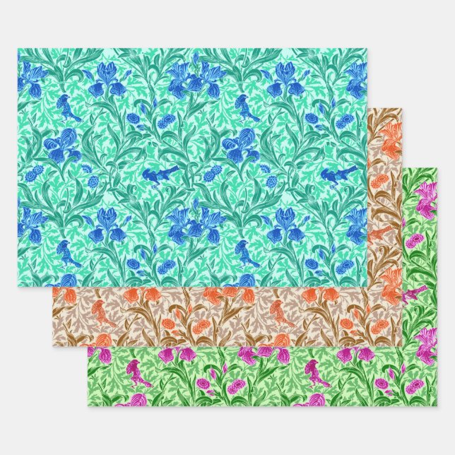 William Morris Irises, Pastel Colors Geschenkpapier Set (Set)