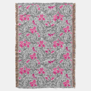 William Morris Irises, Pink und Silver Gray / Grau Decke