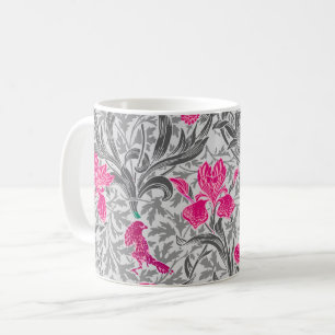 William Morris Irises, Pink und Silver Gray / Grau Kaffeetasse