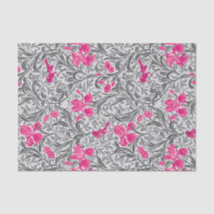 William Morris Irises, Pink und Silver Gray / Grau Seidenpapier