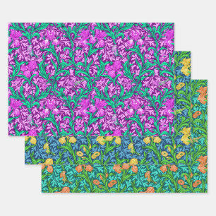William Morris Irises, tiefe Farben Geschenkpapier Set