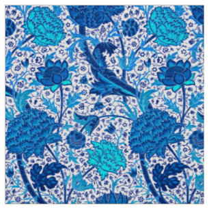 William Morris-Jacobean Blumen, Kobalt-Blau Stoff