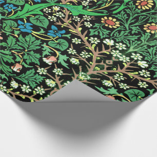 William Morris-Jacobean Blumen-, schwarzer Geschenkpapier
