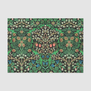 William Morris-Jacobean Blumen-, schwarzer Seidenpapier