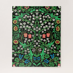 William Morris Jacobean Floral, schwarzer Hintergr