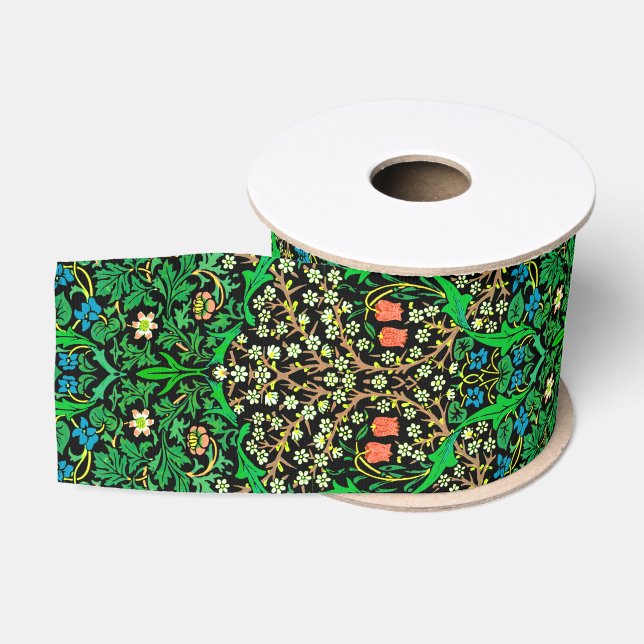 William Morris Jacobobobobohne Floral, Blackthorn Ripsband (Spule)