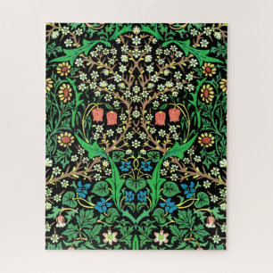 William Morris Jacobobobohne, floral, schwarzer Hi