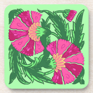 William Morris Jacobobon, Fuchsia Pink und Green Untersetzer