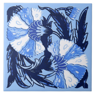 William Morris Jacobohne, Marine und Light Blue Fliese