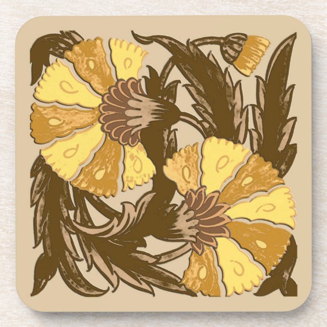 William Morris Jacobohne, Mustard Gold und Brown Untersetzer (Vorderseite)
