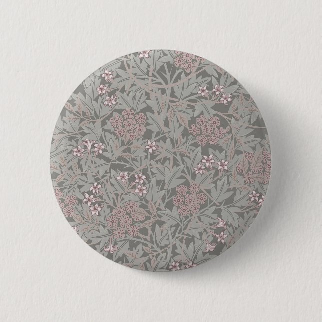William Morris Jasmin-Blumenmuster Button (Vorderseite)