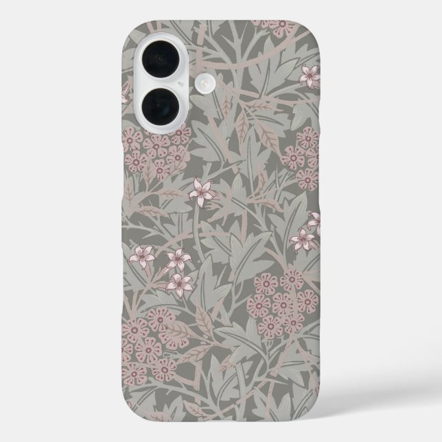 William Morris Jasmin-Blumenmuster iPhone 16 Hülle (Rückseite)