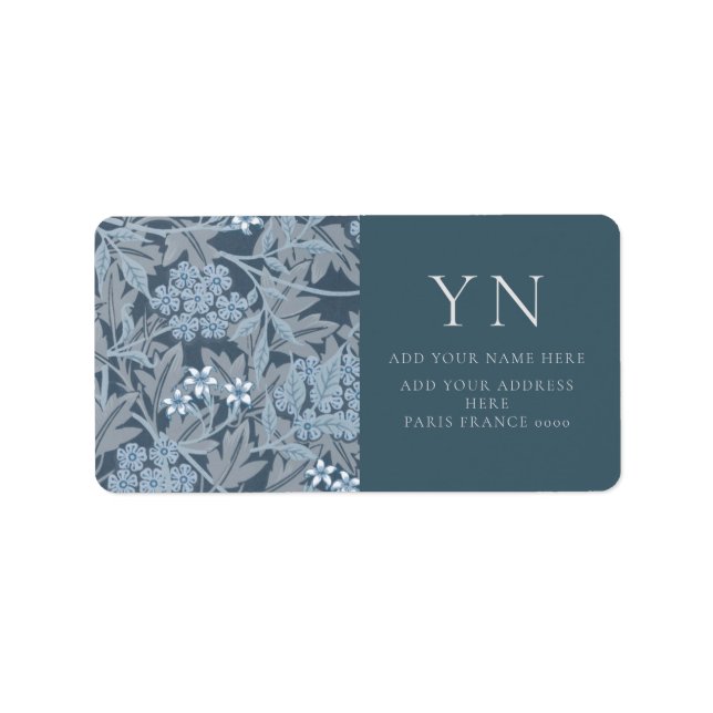 WILLIAM MORRIS JASMINE ADRESSE ETIKETT ADRESSAUFKLEBER (Vorne)