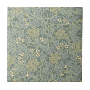 William Morris Jasmine Blue Green Botanic Art Fliese