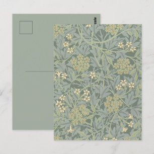 William Morris Jasmine Blue Green Botanic Art Postkarte